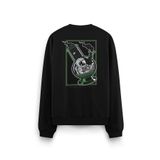 Overoz Bong Astronot Sırt Baskılı Siyah Oversize Sweatshirt S1198, L