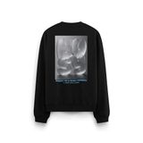 Overoz Busy Meşgul Sırt Baskılı Siyah Oversize Sweatshirt S1200, 2XL