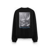 Overoz Busy Meşgul Sırt Baskılı Siyah Oversize Sweatshirt S1200, XL