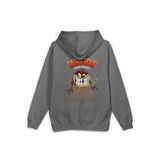 OverOz Canavar Sırt Baskılı Kapüşonlu Yarı Oversize Sweatshirt Hoodie, M, H1392, Gri, üniseks-yetişkin