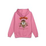 OverOz Canavar Sırt Baskılı Kapüşonlu Yarı Oversize Sweatshirt Hoodie, S, H1392, Pembe, üniseks-yetişkin
