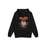 OverOz Canavar Sırt Baskılı Kapüşonlu Yarı Oversize Sweatshirt, S, H1392, Siyah, üniseks-yetişkin