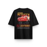 Overoz Cars Şimşek Mcqueen Sırt Baskılı Yarı Oversize T-shirt 1227, 2XL 5308253044609