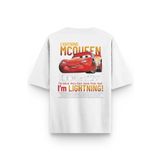 Overoz Cars Şimşek Mcqueen Sırt Baskılı Yarı Oversize T-shirt 1227, M 5308253044611