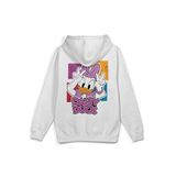 Overoz Daisy Duck Sırt Baskılı Kapüşonlu Oversize Sweatshirt Ekru Hoodie H1233, L