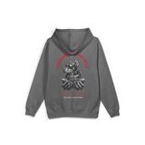Overoz Doberman Sırt Baskılı Kapüşonlu Oversize Sweatshirt Köpekli Gri Hoodie H1193, 2XL