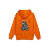 Overoz Doberman Sırt Baskılı Kapüşonlu Oversize Sweatshirt Köpekli Turuncu Hoodie H1193, M