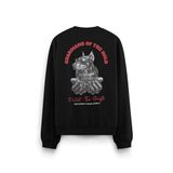 Overoz Doberman Sırt Baskılı Siyah Oversize Köpekli Sweatshirt S1193, M
