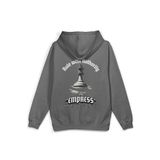 Overoz Empress Satranç Sırt Baskılı Kapüşonlu Oversize Sweatshirt Gri Hoodie H1196, 2XL