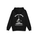 Overoz Empress Satranç Sırt Baskılı Kapüşonlu Oversize Sweatshirt Siyah Hoodie H1196, M