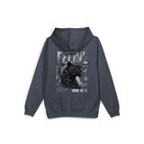 OverOz Feline Leopard Leopar Sırt Baskılı Kapüşonlu Yarı Oversize Sweatshirt Hoodie, 2XL, H1401, Füme, üniseks-yetişkin