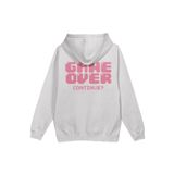 Overoz Game Over Sırt Baskılı Kapüşonlu Oversize Sweatshirt Ekru Hoodie H1199, S
