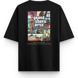 Overoz Gta San Andreas Sırt Baskılı Yarı Oversize Siyah T-Shirt 1364 - XL