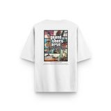 Overoz Gta San Andreas Sırt Baskılı Yarı Oversize T-shirt 1364, 2XL 5308253045477