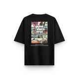 Overoz Gta San Andreas Sırt Baskılı Yarı Oversize T-shirt 1364, L 5308253045470