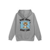 OverOz Kedi Sırt Baskılı Kapüşonlu Yarı Oversize Sweatshirt Hoodie, L, H1381, Gri, üniseks-yetişkin