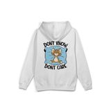 OverOz Kedi Sırt Baskılı Kapüşonlu Yarı Oversize Sweatshirt, L, H1381, Beyaz, üniseks-yetişkin