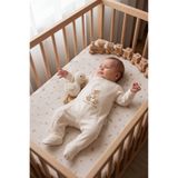 Overoz Kız Bebek Patikli Tulum Anne Sweet Mommy Baskılı Çıtçıtlı Ekru Zıbın Tulum 5948