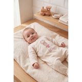 Overoz Kız Bebek Patikli Tulum Balerin Tavşan Baskılı Çıtçıtlı Ekru Zıbın Tulum 5311, T-5311