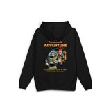 OverOz Kovboy Sırt Baskılı Kapüşonlu Yarı Oversize Sweatshirt, 2XL, H1391, Siyah, üniseks-yetişkin