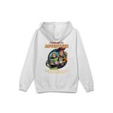 OverOz Kovboy Sırt Baskılı Kapüşonlu Yarı Oversize Sweatshirt Hoodie, 2XL, H1391, Beyaz, üniseks-yetişkin