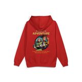 OverOz Kovboy Sırt Baskılı Kapüşonlu Yarı Oversize Sweatshirt Hoodie, M, H1391, Kırmızı, üniseks-yetişkin