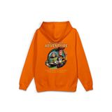 OverOz Kovboy Sırt Baskılı Kapüşonlu Yarı Oversize Sweatshirt Hoodie, XL, H1391, Turuncu, üniseks-yetişkin