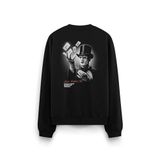 Overoz Life Magician Sihirbaz Sırt Baskılı Siyah Oversize Sweatshirt S1218, M