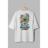 Overoz Marvin Martien Loooney Tunes Sırt Baskılı Yarı Oversize Beyaz T-Shirt 1153 - XL