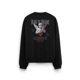 Overoz Melek Heart Of Dreams Sırt Baskılı Siyah Oversize Sweatshirt S1195, S