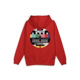 OverOz No Signal Sırt Baskılı Kapüşonlu Yarı Oversize Sweatshirt Hoodie, 2XL, H1396, Kırmızı, üniseks-yetişkin