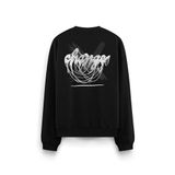 Overoz Not Change Değişmemek Sırt Baskılı Siyah Oversize Sweatshirt S1205, S