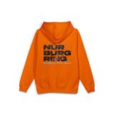 Overoz Nürburgring Yarış Pisti Araba Sırt Baskılı Kapüşonlu Yarı Oversize Sweatshirt Hoodie, XL, H1206, Turuncu, üniseks-yetişkin