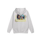 Overoz Old School Kaset Sırt Baskılı Kapüşonlu Oversize Sweatshirt Ekru Hoodie H1207, 2XL