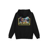 Overoz Old School Kaset Sırt Baskılı Kapüşonlu Oversize Sweatshirt Siyah Hoodie H1207, M