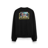 Overoz Old School Kaset Sırt Baskılı Siyah Oversize Sweatshirt S1207, S