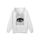 Overoz Open Your Eyes Göz Sırt Baskılı Kapüşonlu Yarı Oversize Sweatshirt Beyaz Hoodie 1394, 2XL5368253060864