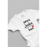 Overoz Organik %100 Pamuk Anne Baba Baskılı Bebek Body Çıtçıtlı Beyaz Badi Zıbın Tulum 5000