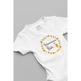 Overoz Organik %100 Pamuk Babaannesinin Balı Baskılı Bebek Body Çıtçıtlı Kısa Kollu Badi Zıbın Tulum 5163