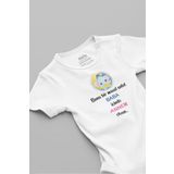 Overoz Organik %100 Pamuk Bana Bir Masal Anlat Baba Içinde Annem Olsun Bebek Body Badi Çıtçıtlı Zıbın 5133