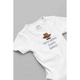 Overoz Organik %100 Pamuk Dayımla Bekleriz Baskılı Bebek Body Çıtçıtlı Badi Zıbın Tulum 5569-YENI