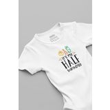 Overoz Organik %100 Pamuk Half Birthday Baskılı Kısa Kollu Çıtçıtlı Bebek Body Badi Zıbın Tulum 5605