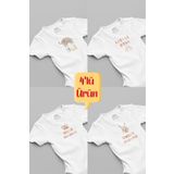 Overoz Organik%100 Pamuk 4'lü Bohem Bebek Body Set Badi Çıtçıtlı Zıbın Dörtlü 5663-5664-5665-5666, 9-12 Ay