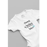 Overoz Organik%100 Pamuk Anne Baba Baskılı Kısa Kollu Çıtçıtlı Bebek Body Badi Zıbın Tulum 5591, 0-3 AY