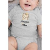 Overoz Organik%100 Pamuk Annesinin Aslanı Baskılı Bebek Body Kısa Kollu Çıtçıtlı Badi Zıbın Tulum 5269-G, 9-12 Ay