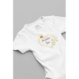 Overoz Organik%100 Pamuk Annesinin Balı Baskılı Bebek Body Çıtçıtlı Kısa Kollu Badi Zıbın Tulum 5158, 24-36 Ay