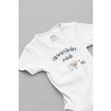 Overoz Organik%100 Pamuk Annesinin Minik Kuzusu Yazılı Bebek Body Kısa Kollu Badi Çıtçıtlı Zıbın 5135-a, 0-3 AY