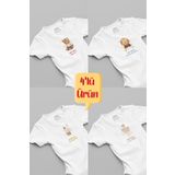Overoz Organik%100 Pamuk Aslan 4'lü Bebek Body Set Badi Çıtçıtlı Zıbın Dörtlü 5647-5648-5649-5654, 6-9 AY