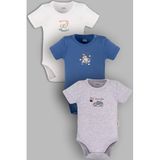 Overoz Organik%100 Pamuk At Araba Uçak 3'lü Bebek Body Set Badi Çıtçıtlı Zıbın Üçlü 5790-5791-5792-M, 0-3 AY