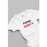 Overoz Organik%100 Pamuk Aynı Babası Baskılı Kısa Kollu Çıtçıtlı Bebek Body Badi Zıbın Tulum 5597, 9-12 Ay